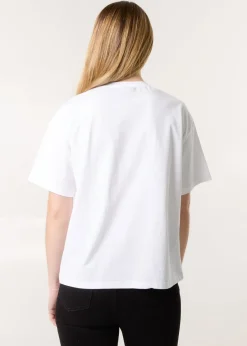 Blue Vanilla White Lobster Print T-Shirt