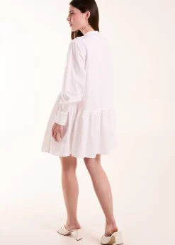 Blue Vanilla White Tiered Shirt Mini Dress