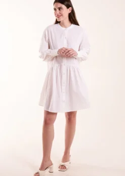 Blue Vanilla White Tiered Shirt Mini Dress