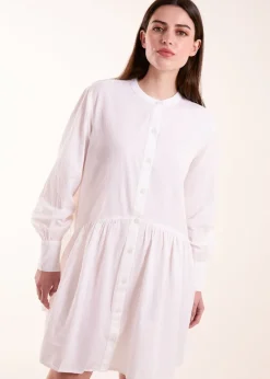 Blue Vanilla White Tiered Shirt Mini Dress