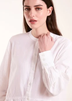 Blue Vanilla White Tiered Shirt Mini Dress