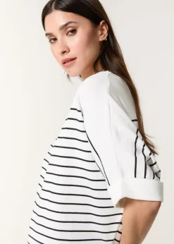 Blue Vanilla White Top With Horizontal Stripe