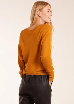 Blue Vanilla Yellow Ribbed V-Neck Jumper