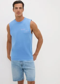 Blue Washed Tank Vest