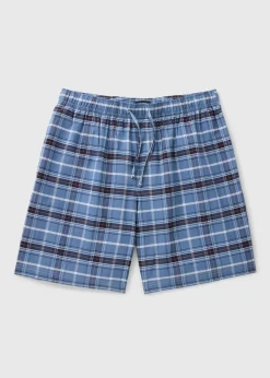 Blue Woven Check Pyjama Shorts