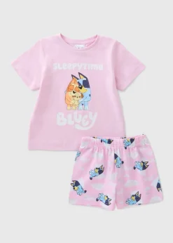Bluey Kids Pink Sleepy Time Short Pyjama Set (1-7yrs)