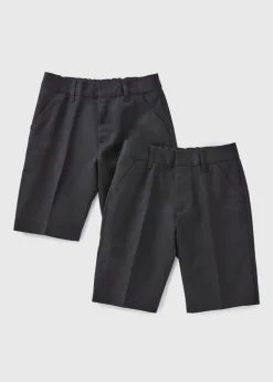 Boys 2 Pack Black Classic Fit Shorts (3-13yrs)
