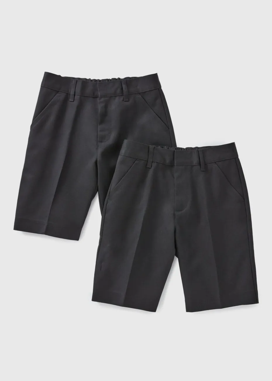 Boys 2 Pack Black Classic Fit Shorts (3-13yrs)