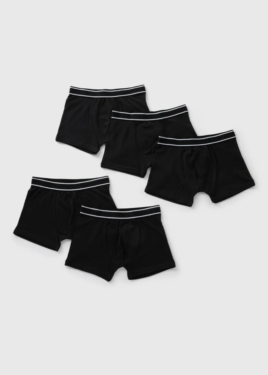 Boys 5 Pack Black Trunks (2-16yrs)