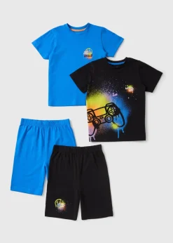 Boys 2 Pack Gaming Shortie Pyjamas (7-13yrs)