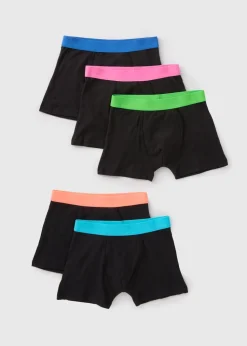 Boys 5 Pack Neon Black Trunks (2-16yrs)