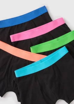 Boys 5 Pack Neon Black Trunks (2-16yrs)