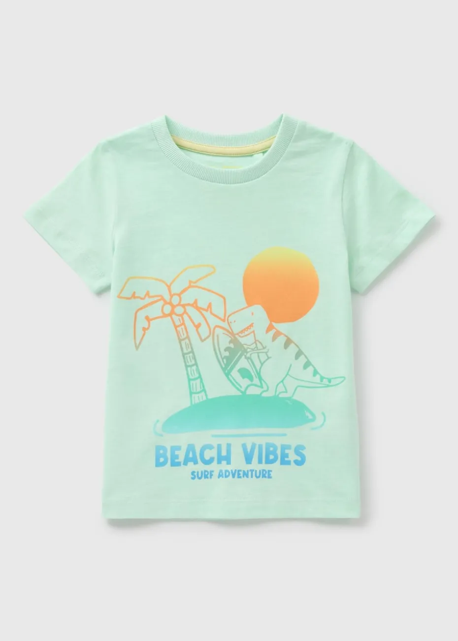 Boys Aqua Dinosaur T-Shirt (1-7yrs)