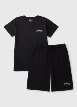 Boys Black Authentic Top & Shorts Set (7-15yrs)