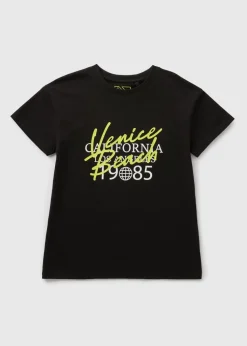 Boys Black California T-Shirt (7-15yrs)
