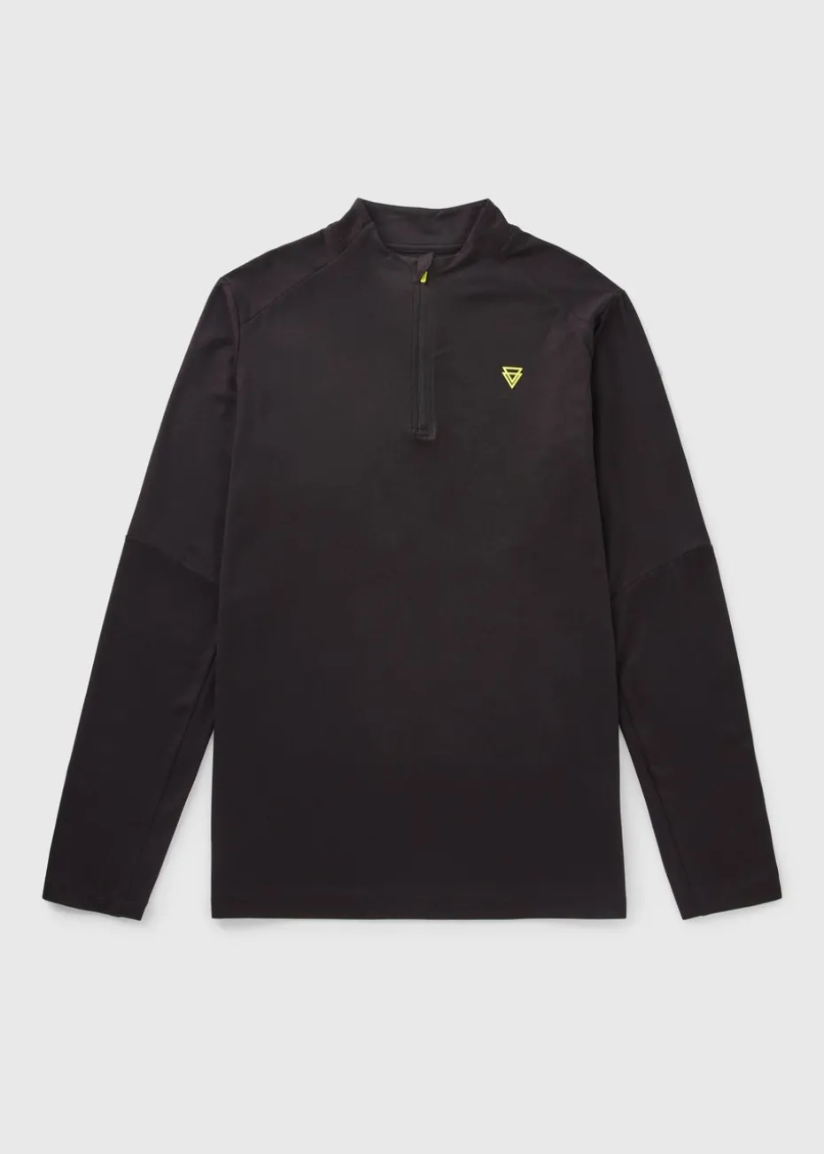 Boys Black Half Zip Sports Top (7-15yrs)