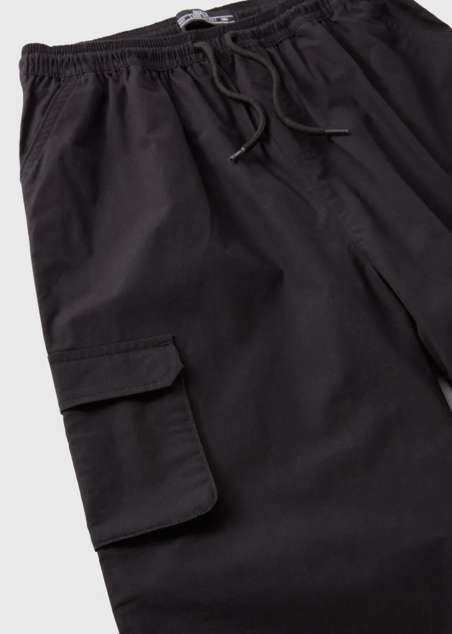 Boys Black Poplin Cargo Trousers (7-15yrs)