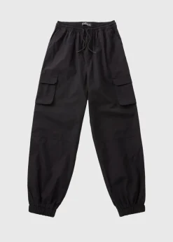 Boys Black Poplin Cargo Trousers (7-15yrs)