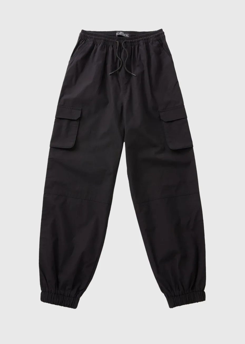 Boys Black Poplin Cargo Trousers (7-15yrs)