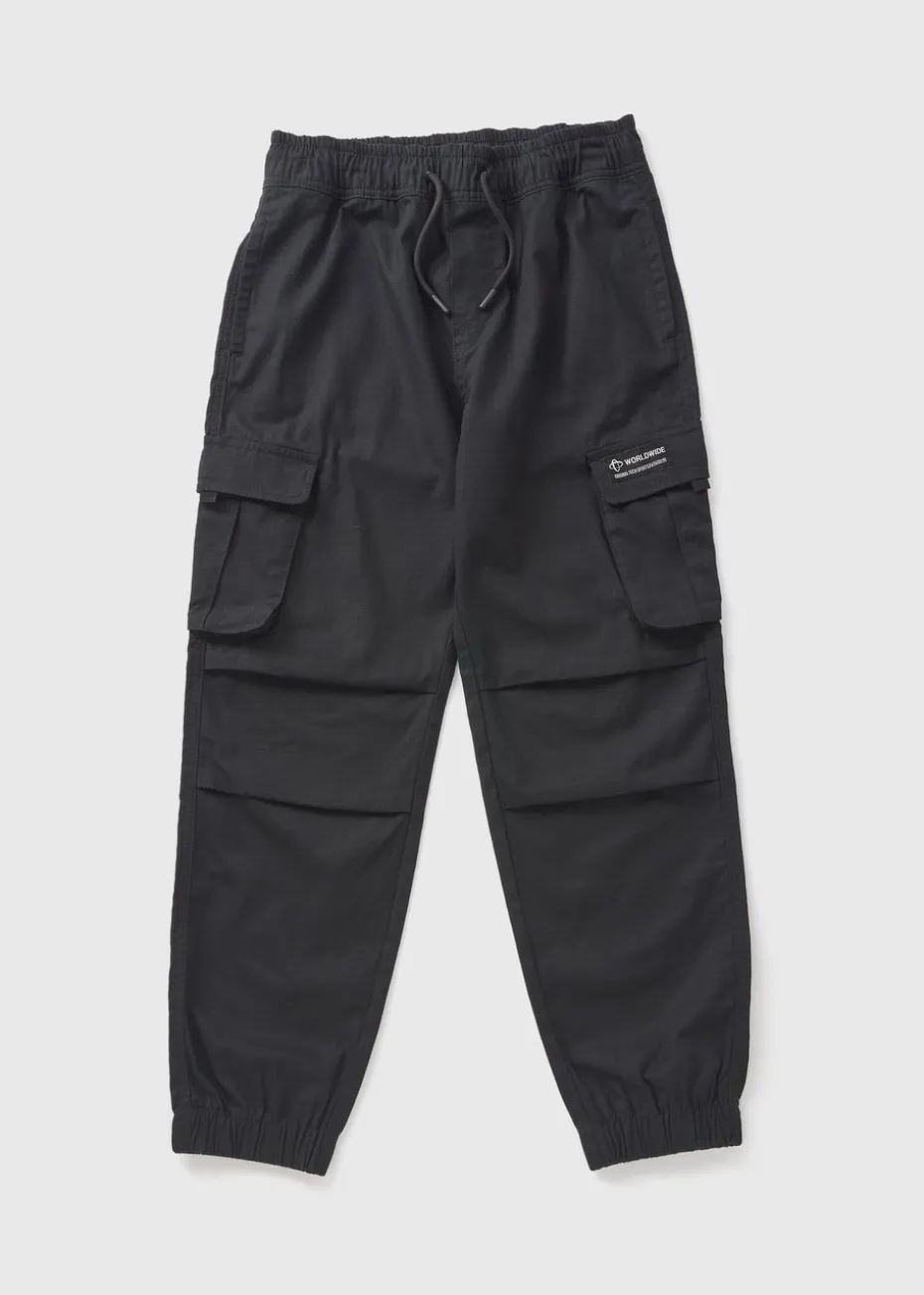 Boys Black Ripstop Cargo Trousers (7-15yrs)