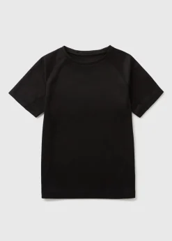 Boys Black Sports T-Shirt (4-12yrs)
