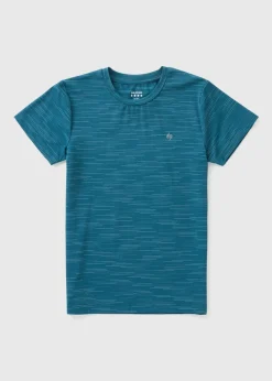 Boys Blue Glitch Stripe Sports T-Shirt (7-15yrs)