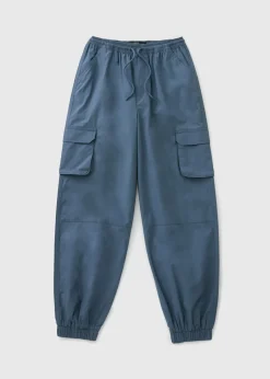 Boys Blue Poplin Cargo Trousers (7-15yrs)