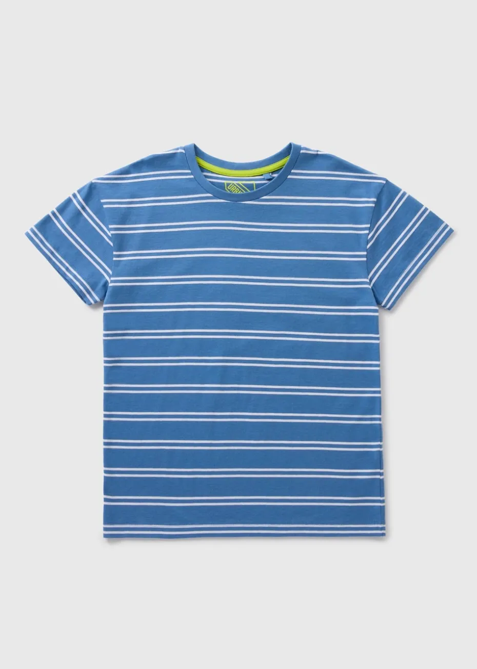Boys Blue Stripe T-Shirt (7-15yrs)