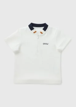 Boys Ecru Textured Baseball Polo Shirt (1-7yrs)