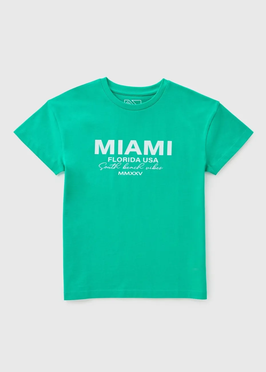 Boys Green Miami T-Shirt (7-15yrs)