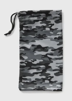 Boys Grey Camo Sunglasses Pouch