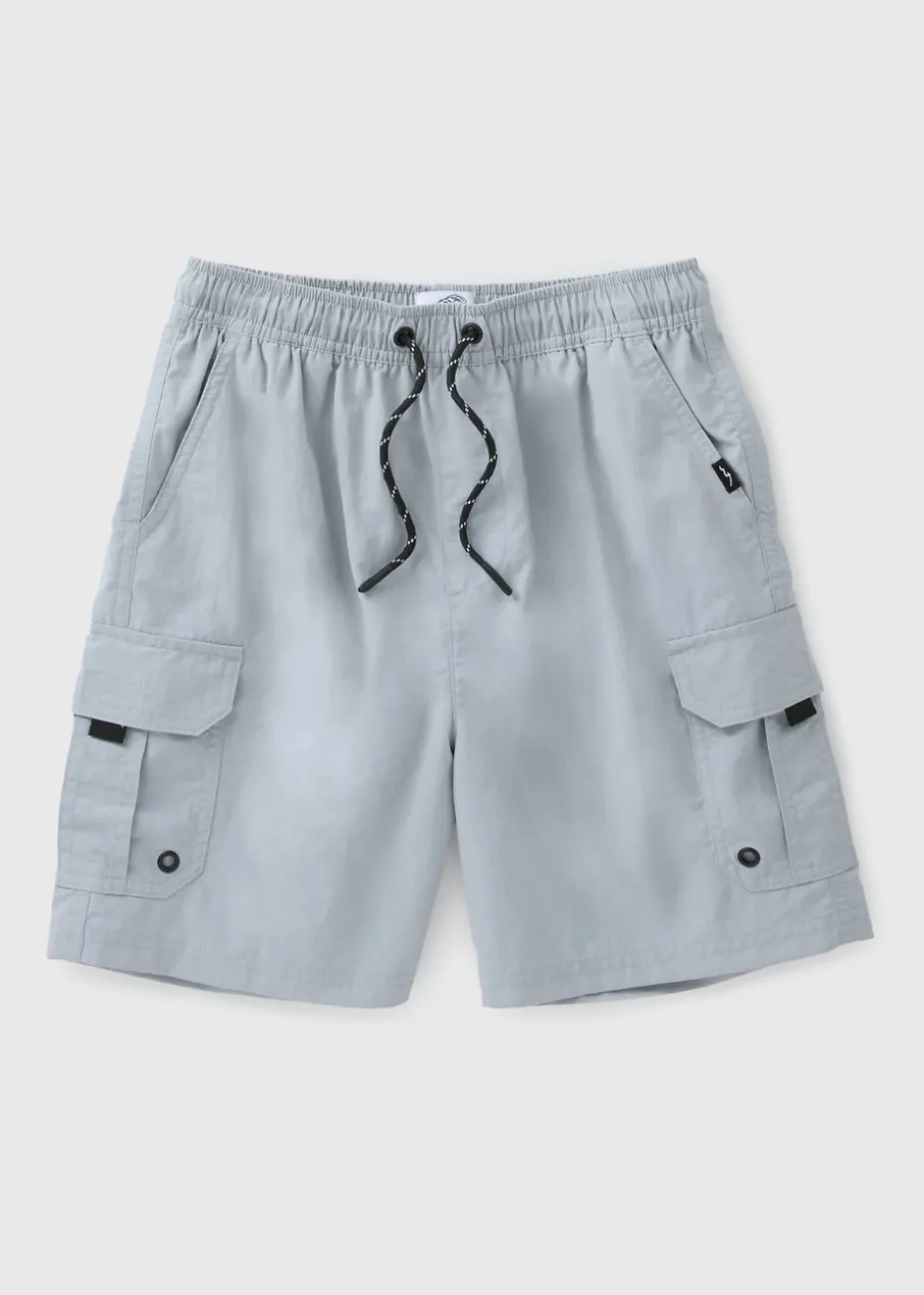 Boys Grey Cargo Swim Shorts (7-15yrs)