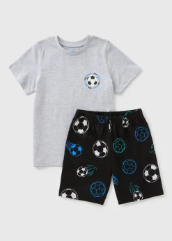 Boys Grey Football Pyjama Set (4-13yrs)