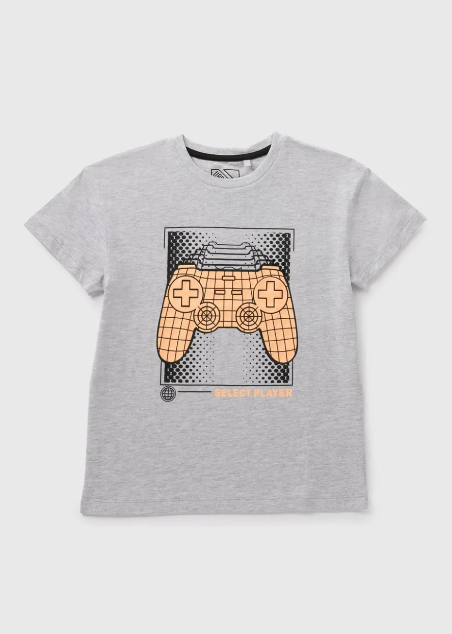 Boys Grey Gamer T-Shirt (7-15yrs)