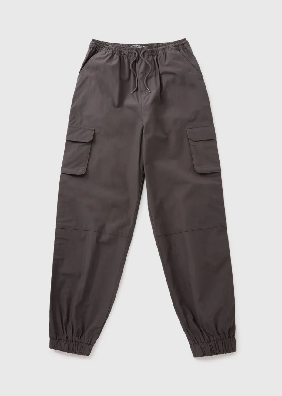 Boys Grey Poplin Cargo Trousers (7-15yrs)