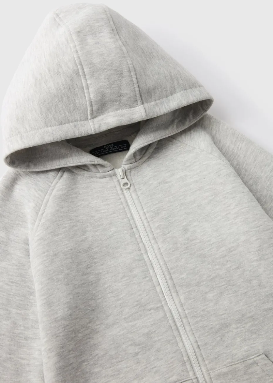 Boys Grey Zip Up Hoodie (7-15yrs)