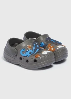 Boys Khaki Dinosaur Light Up Clogs (Younger 4/5-Older 1/2)