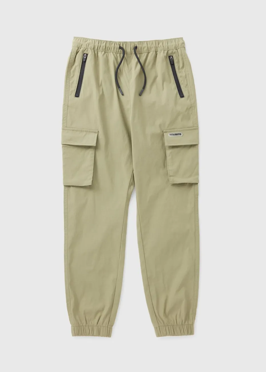 Boys Khaki Sporty Cargo Trousers (7-15yrs)