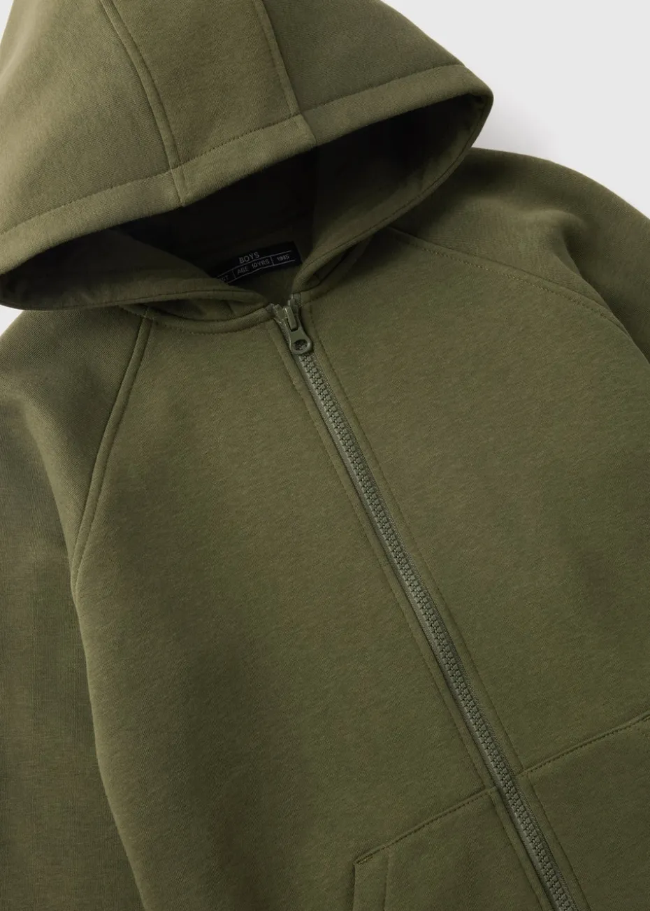 Boys Khaki Zip Up Hoodie (7-15yrs)