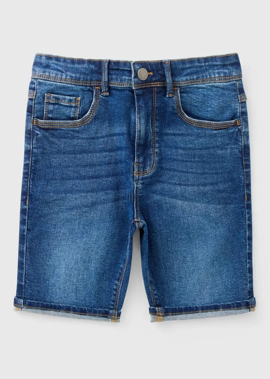 Boys Mid Wash Skinny Denim Shorts (7-15yrs)