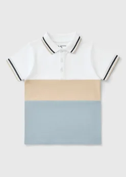 Boys Multicolour Cut & Sew Polo Shirt (1-7yrs)