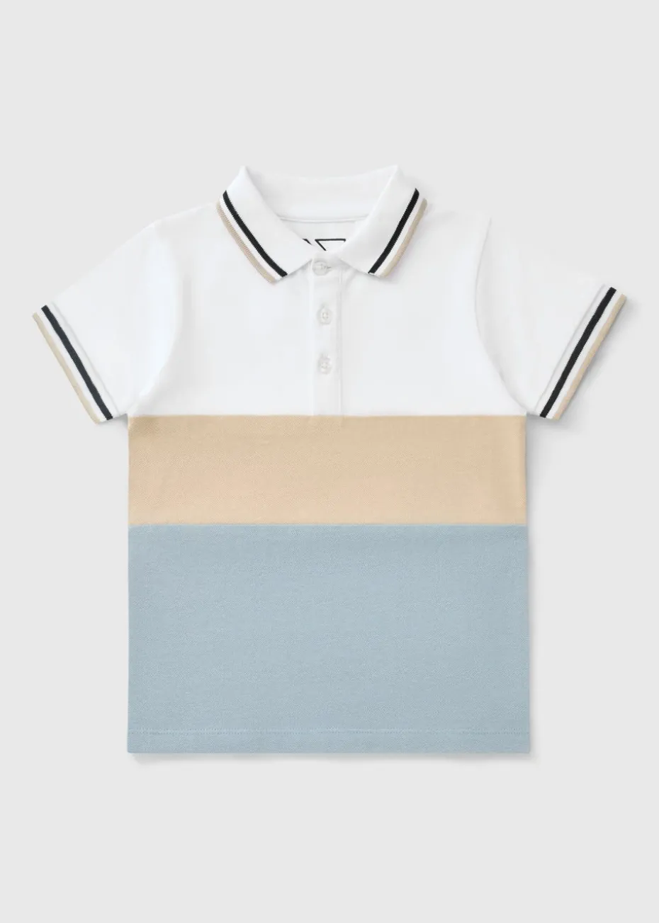 Boys Multicolour Cut & Sew Polo Shirt (1-7yrs)