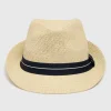 Boys Natural Straw Trilby Hat (3-10yrs)