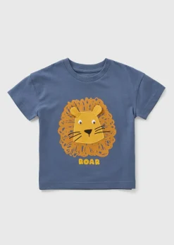 Boys Navy 3D Lion T-Shirt (1-7yrs)