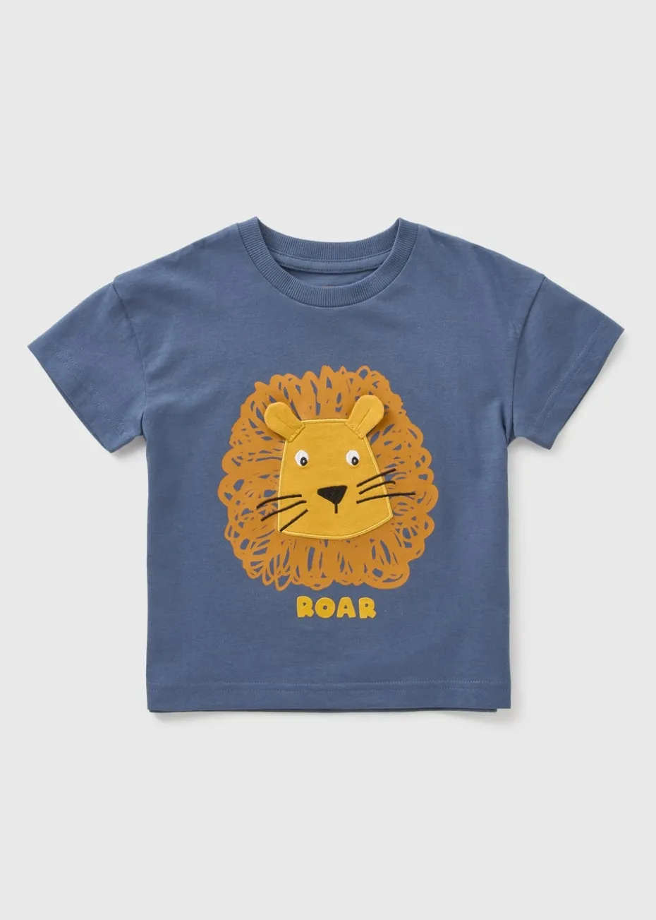 Boys Navy 3D Lion T-Shirt (1-7yrs)