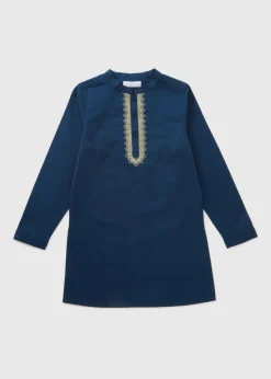 Boys Navy Kurta Shirt (7-15yrs)