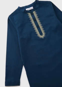 Boys Navy Kurta Shirt (7-15yrs)
