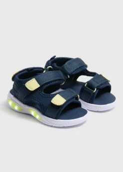 Boys Navy Light Up Sandals (Younger 4-12)