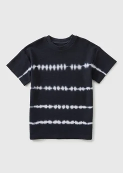 Boys Navy Waffle Tie Dye Top (7-15yrs)