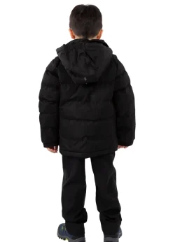 Boys Trespass Black Tuff Waterproof Jacket (2-12yrs)